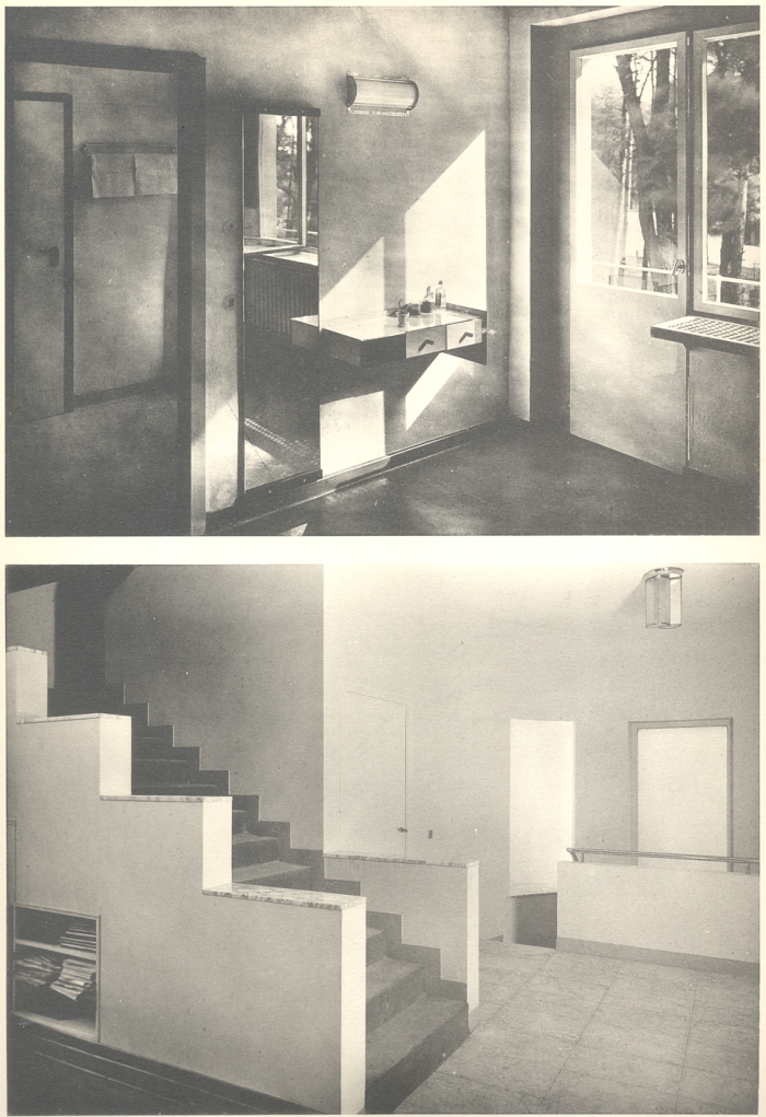 1. Walter Gropius, architecte à Dessau. Détail d'intérieur. 2. G. Guévrekian, architecte à París. Départ d'escalier de la villa de M. H. à Neuilly.